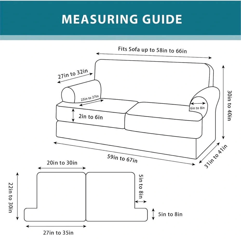 molasofa Leather Look T-Cushion Loveseat Slipcover with 2 Individual covers